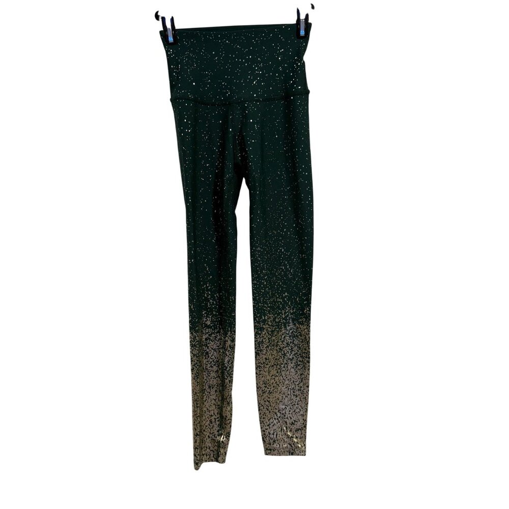 Beyond Yoga Alloy Ombre Antique Gold Speckle‎ / Hunter Green Leggings Size XS